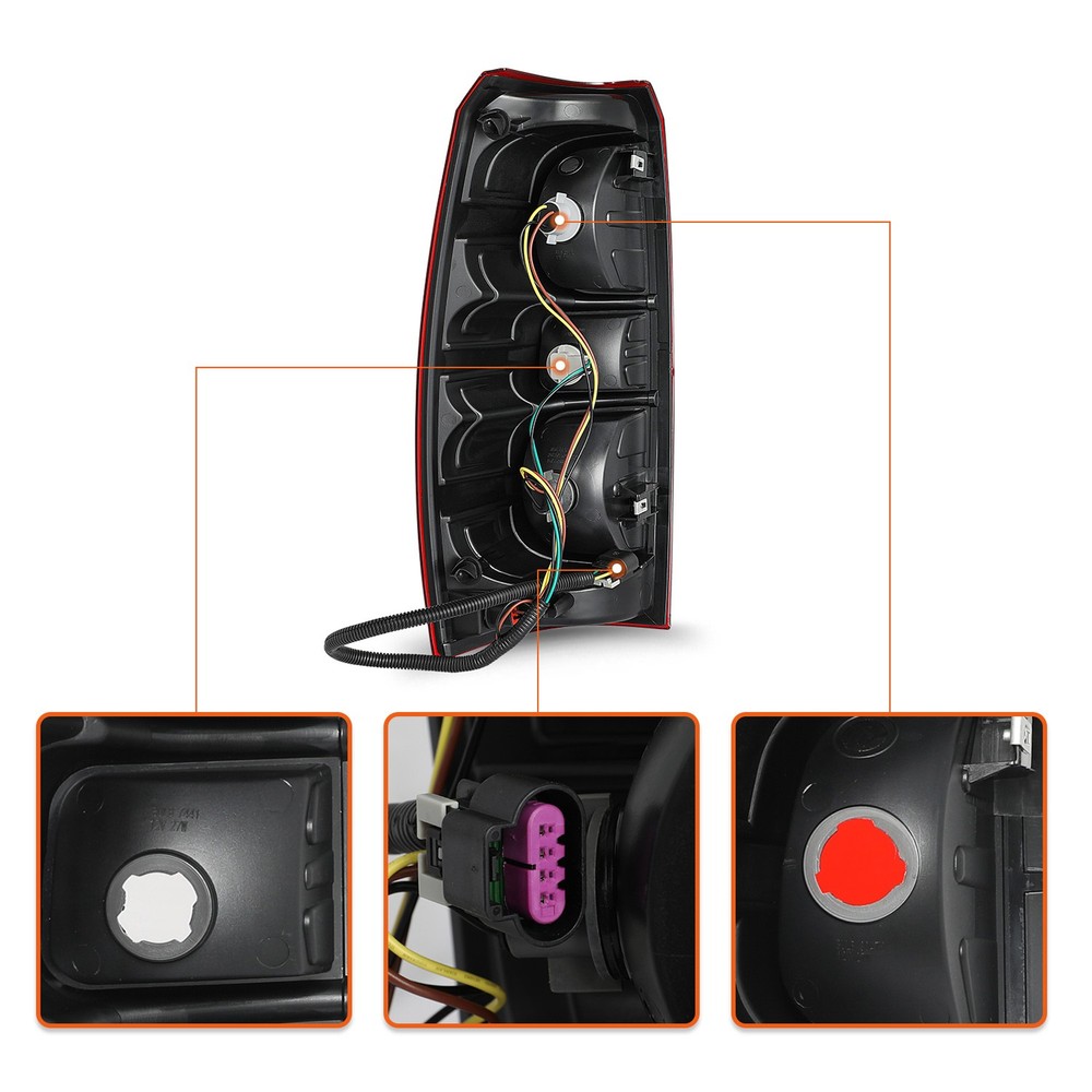 For 2007-2013 Chevy Chevrolet Avalanche Halogen Tail Light w/Bulbs Right Side