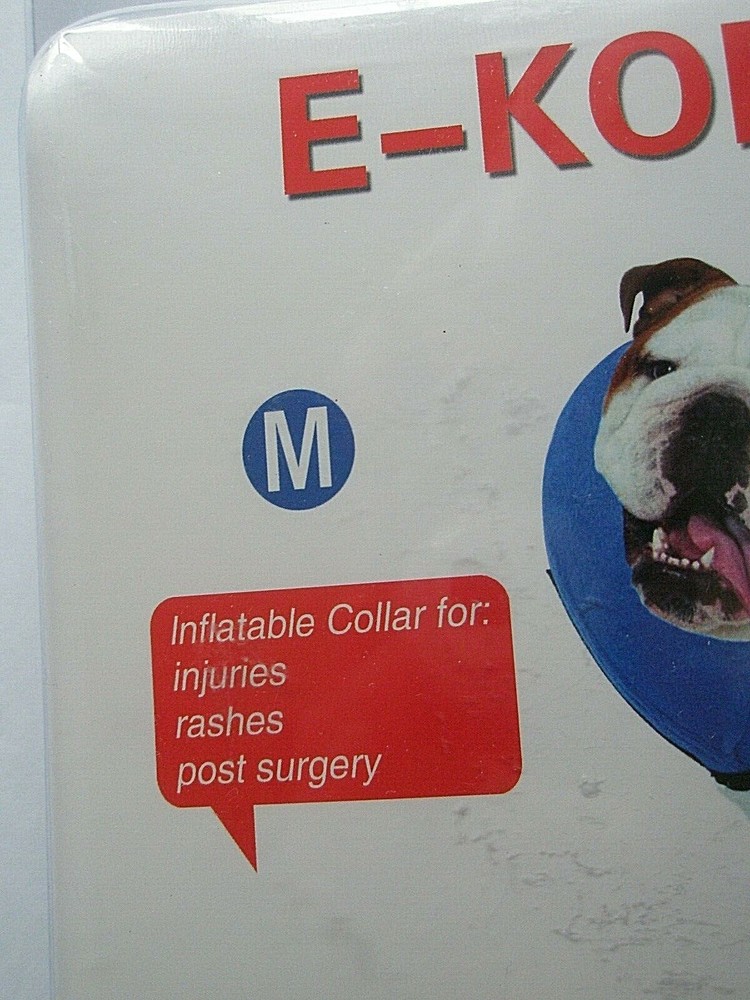 E-Kong Inflatable Collar for Dogs Medium Blue new