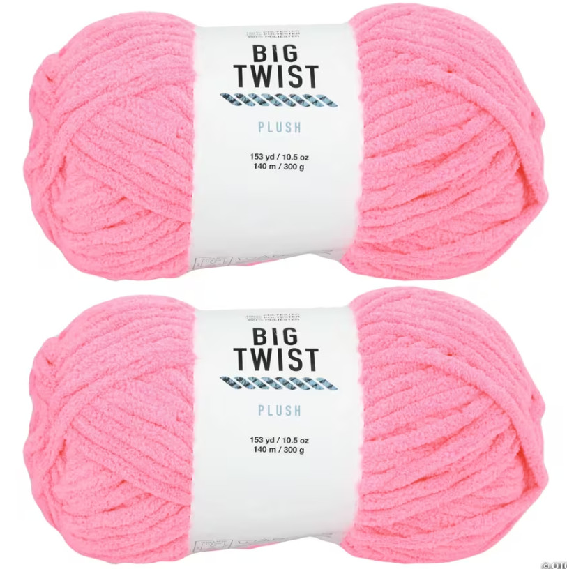 2 Skeins Solid Color Blanket Polyester Yarn, BIG TWIST