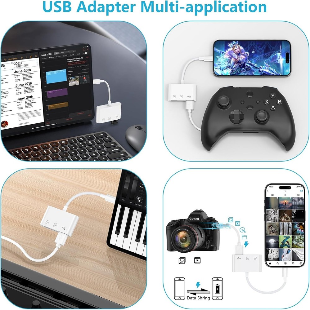 USB C Micro SD Card Reader Adapter for iPhone 17 Pro Max Air, 16, 16e, 16 Pro Ma