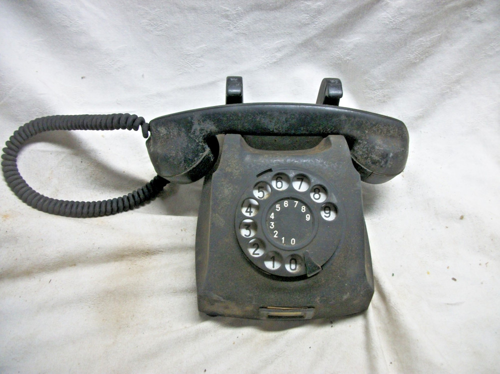 Unusual phone with coiled cloth covered handset cord