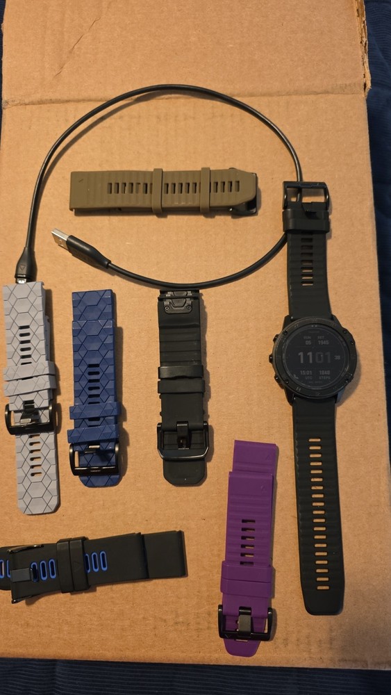 Garmin Tactix Delta Solar Watch, 6 Extra Bands, Charging Cable, Screen Protector