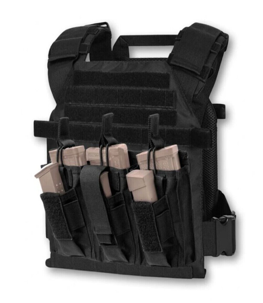Active Shooter Molle Tactical Vest Plate Carrier Black