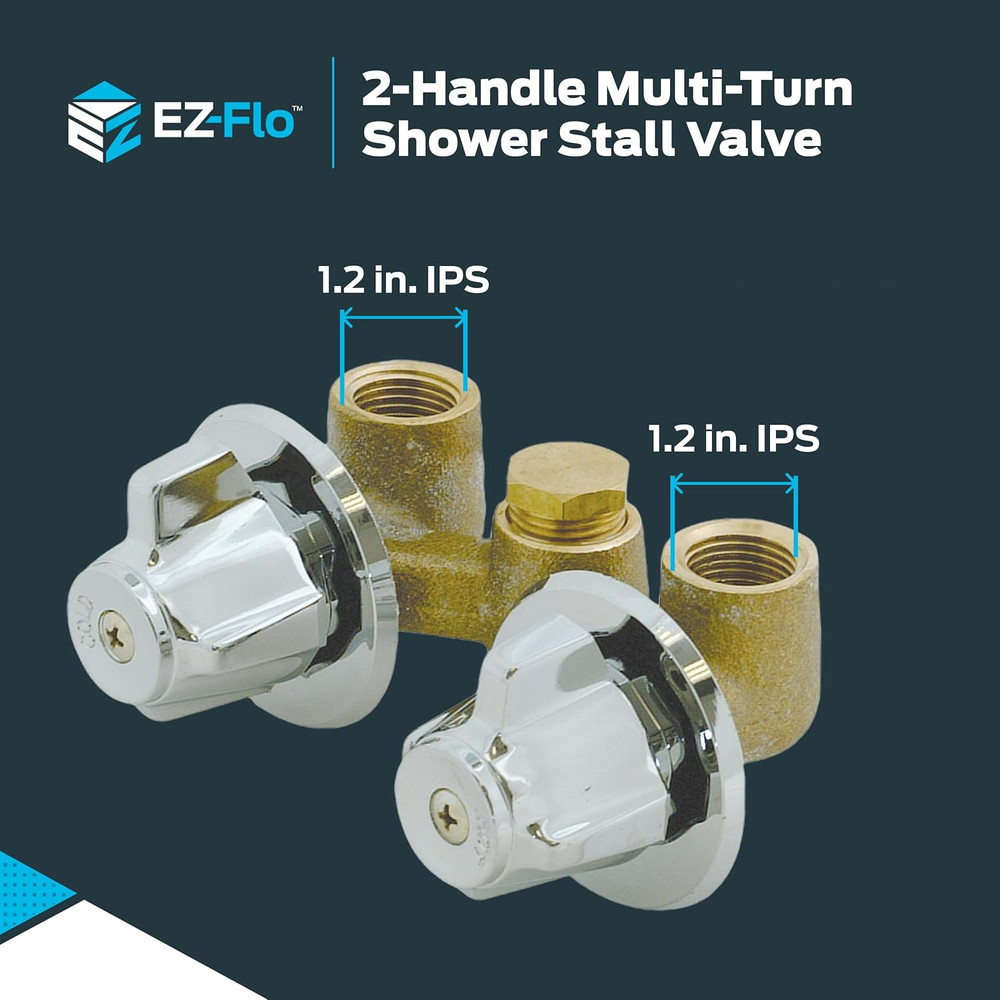 Multi-Turn Shower Stall Valve, Chrome, 10551