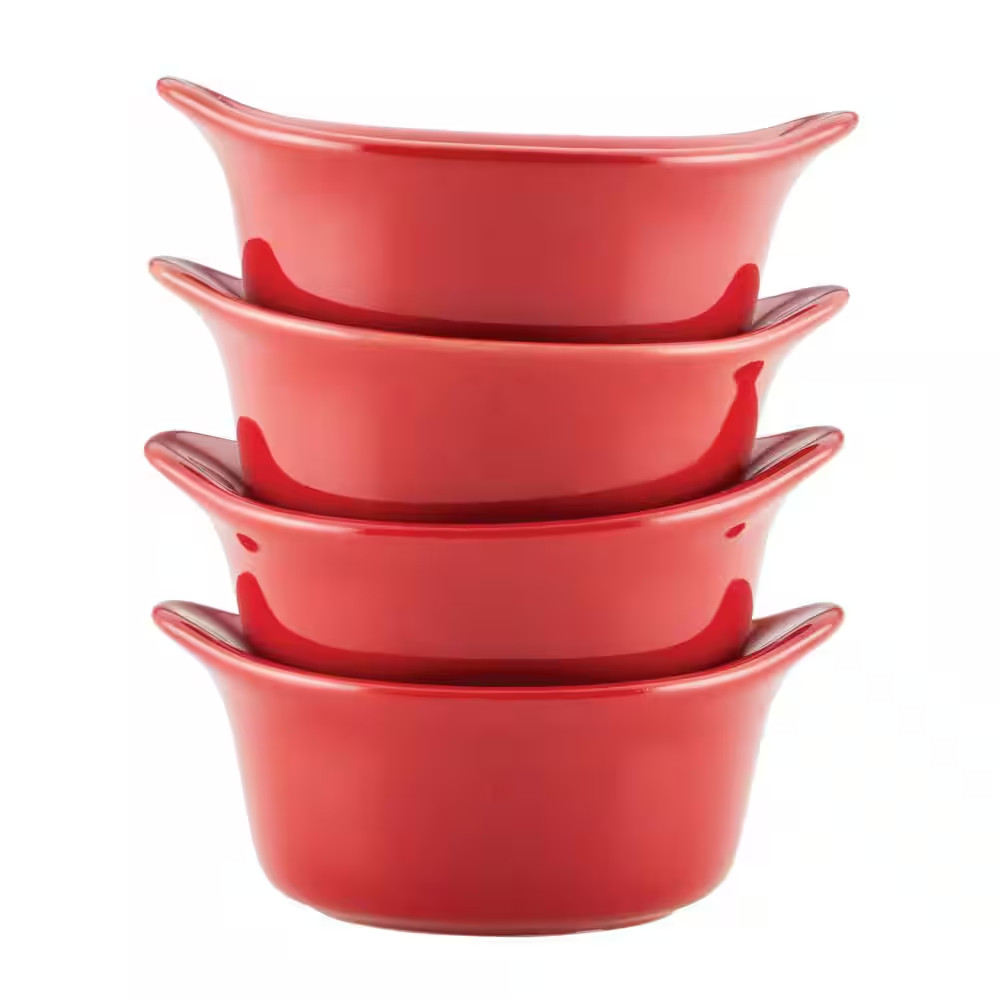 4-Piece Red Ceramics Bakeware Set