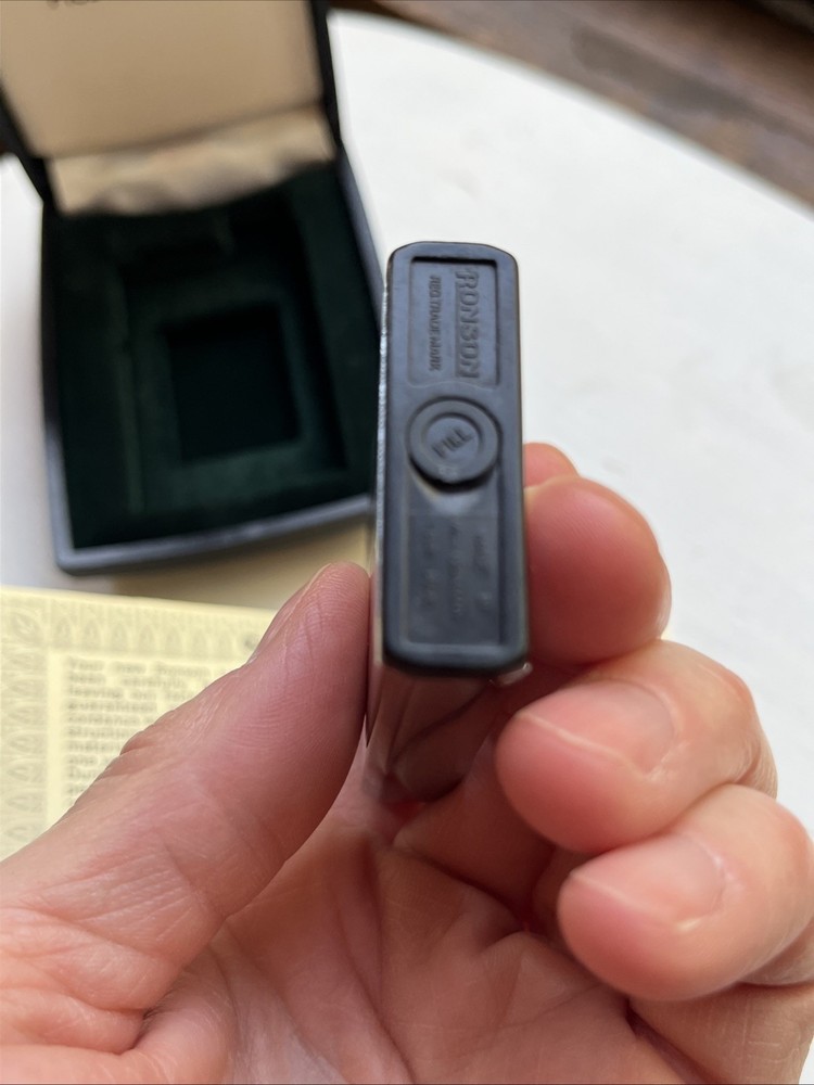 RONSON VARATRONIC Piezo-Electric Silver Engine Turned Lighter Made W. Germany