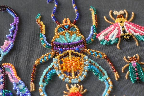 Bead embroidery kit Beetles needlework kit Art canvas beadwork pattern