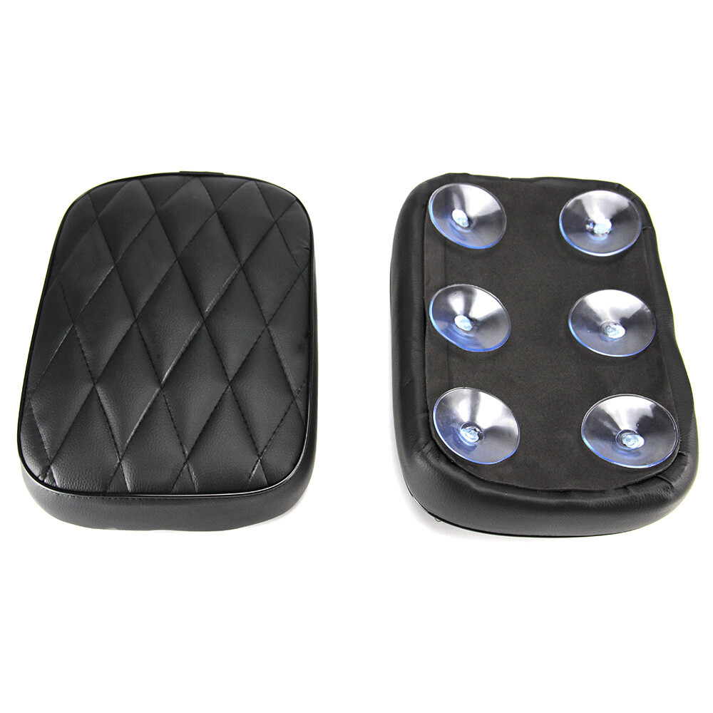 6/8 Suction Cup Rectangular Pillion Passenger Pad Seat For Harley Chopper Custom