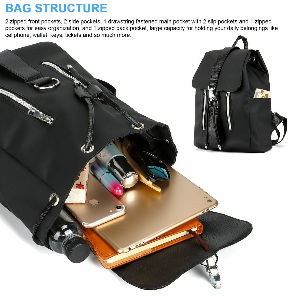 Womens Multi-function Purse Anti-Theft Rucksack Backpack Waterproof School Bag