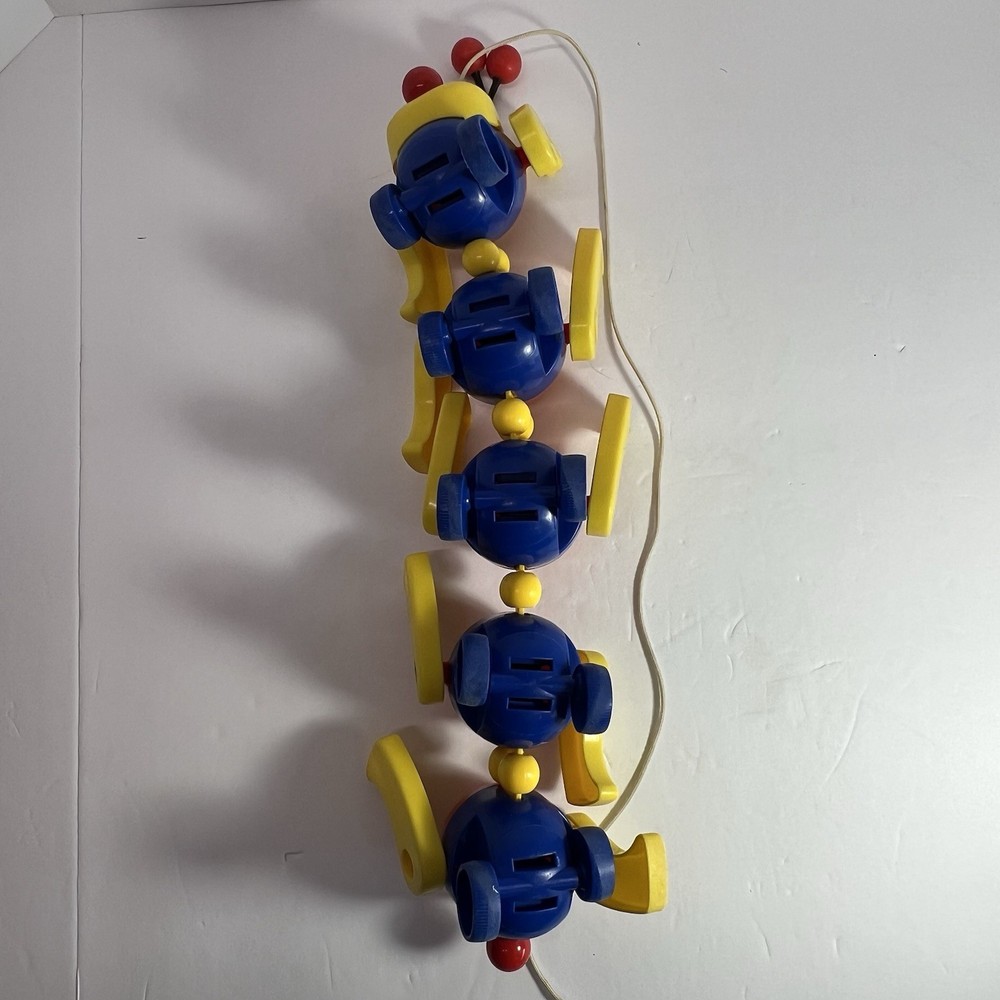 Vintage Kiddicraft Caterpillar Pull Toy Clatterpillar Pull Along Rare HTF