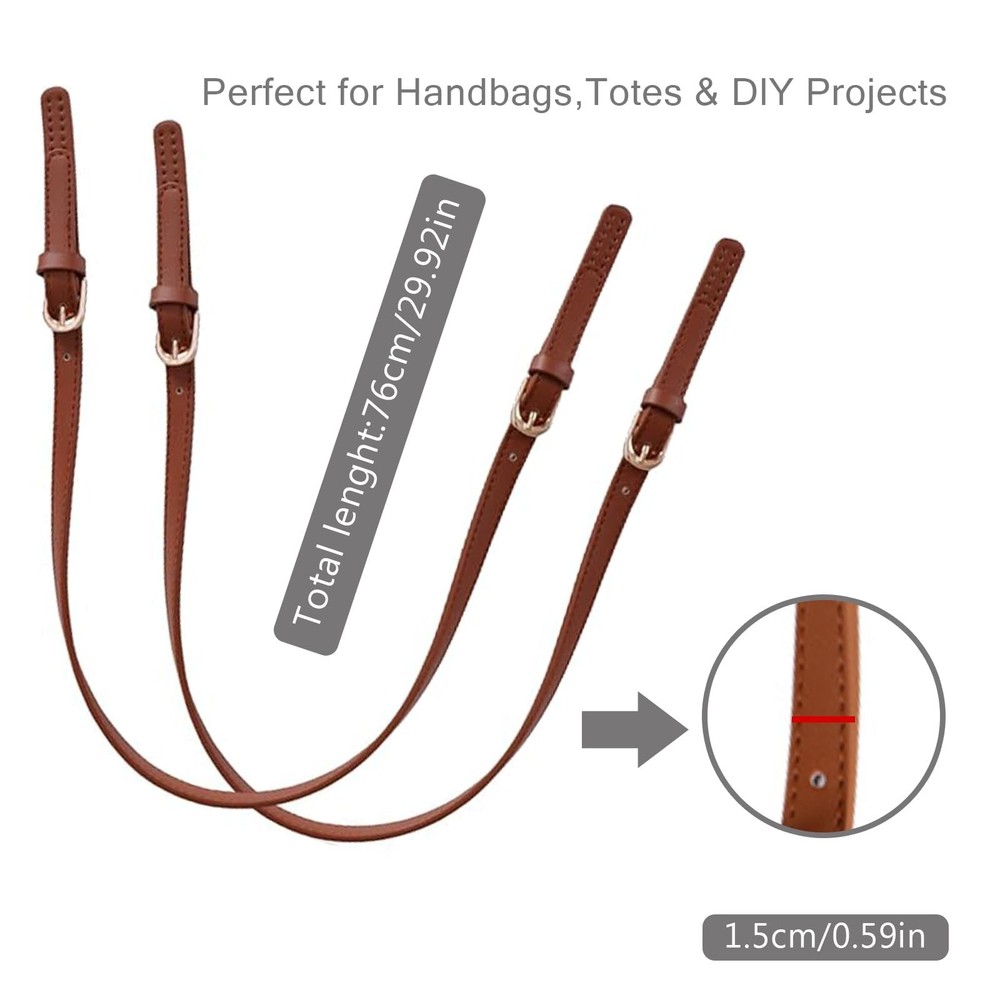 XIMEO 2 Pack Replacement Purse Straps – Adjustable PU Leather Handles with