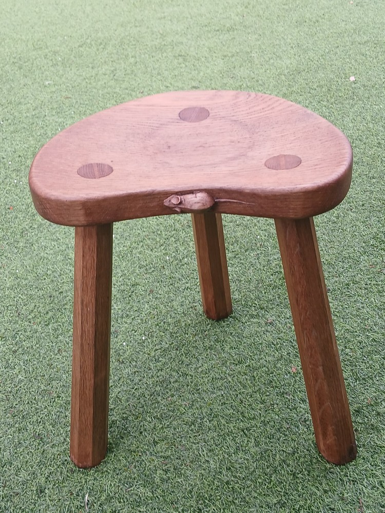 Robert Thompson 'The Mouseman' Stool Pre 1930s Vintage