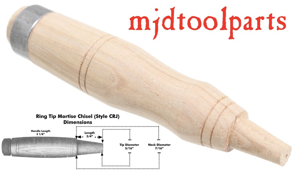 Iron Ring Handle Hickory Socket Chisel Handle -Amish Made - CRJ - mjdtoolparts