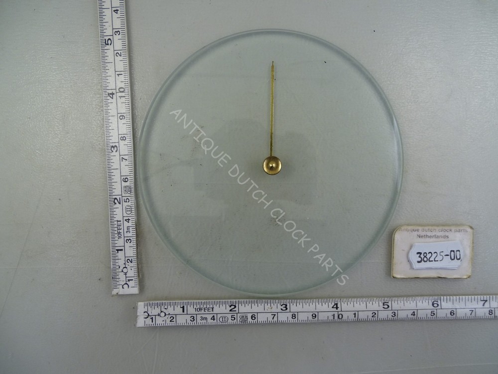 THICK FLAT BEVELED BAROMETER GLASS WITH POINTER 13,03 CM