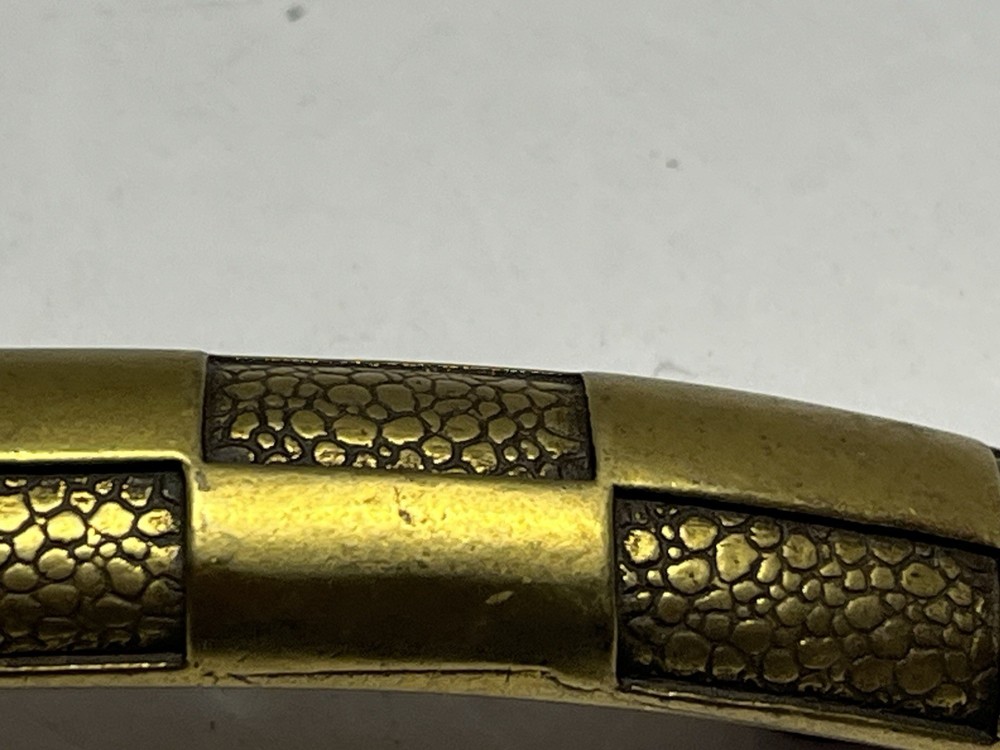 Vintage NOS KBC Heavy Brass Textured Fixed Drawer Pull