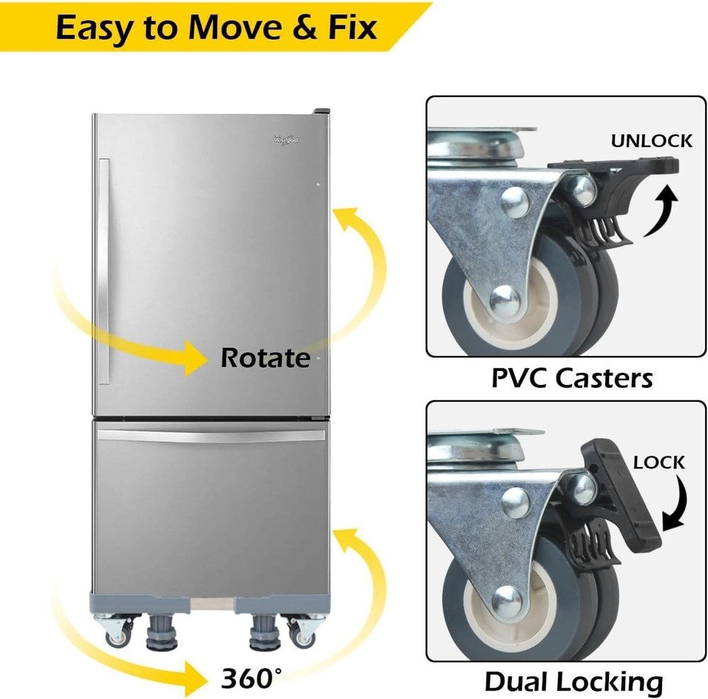 Multi-Functional Appliance Mover with Adjustable Base and 400 lbs Load Capacity