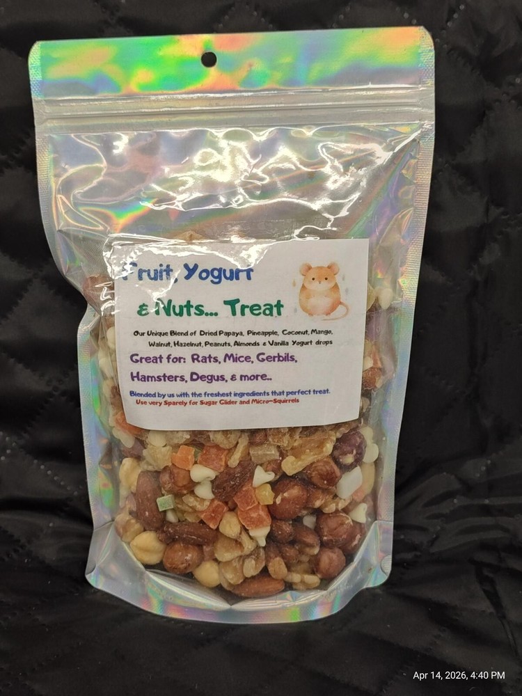 Fruit , Nuts & Yogurt Blend for Rats Mouse, Hamster, Gerbil , Sugar Gliders