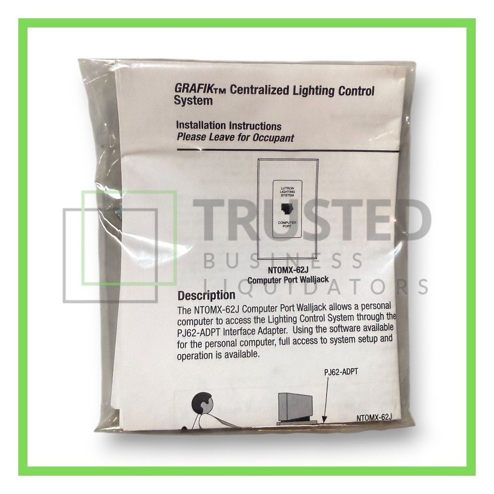 Lutron NTOMX-62J-WH Interface Module Lighting System Computer Port New