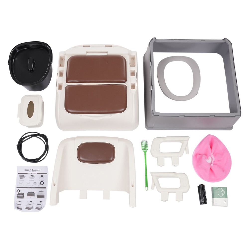 Convenient Portable Bedside Commode Chair For Elderly & Mobility-impaired New