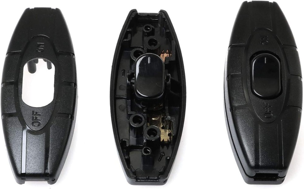 E-outstanding Inline Cord Switch 2 PCS On/Off Black Button