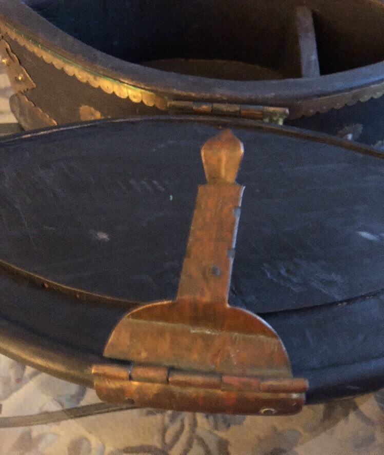 Unique Antique Wood & Brass Lock Trunk