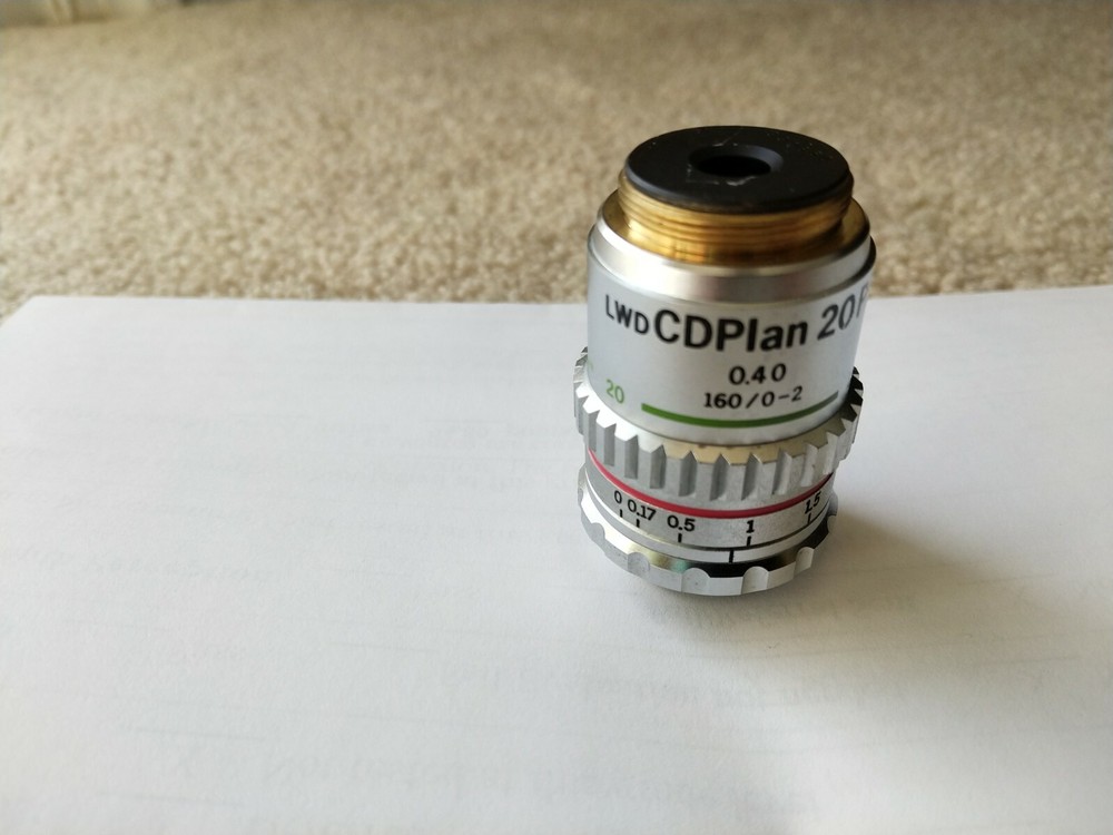 Olympus LWD CDPlan 20PL 20x Phase Microscope Objective Used