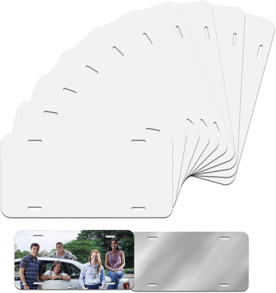 Durable Sublimation License Plate Blanks, 10-Pack for Easy DIY Customization
