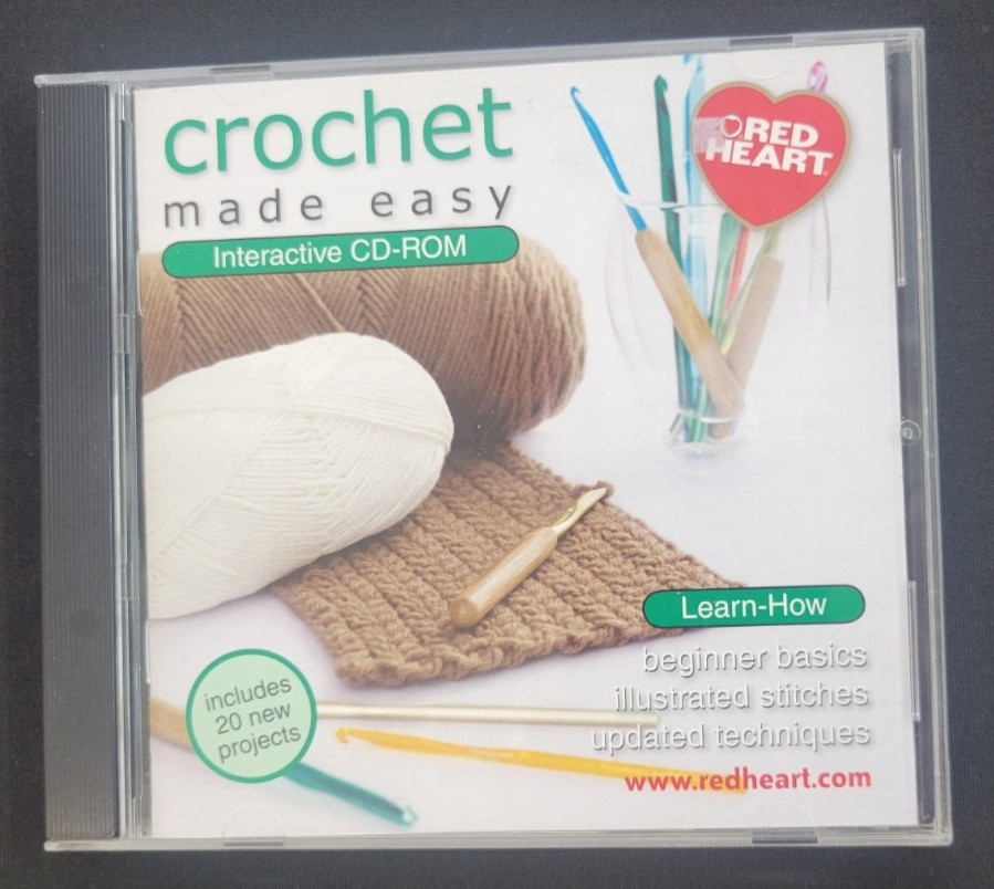 Crochet Made Easy Interactive CD-ROM Red Heart Beginner Basics USED