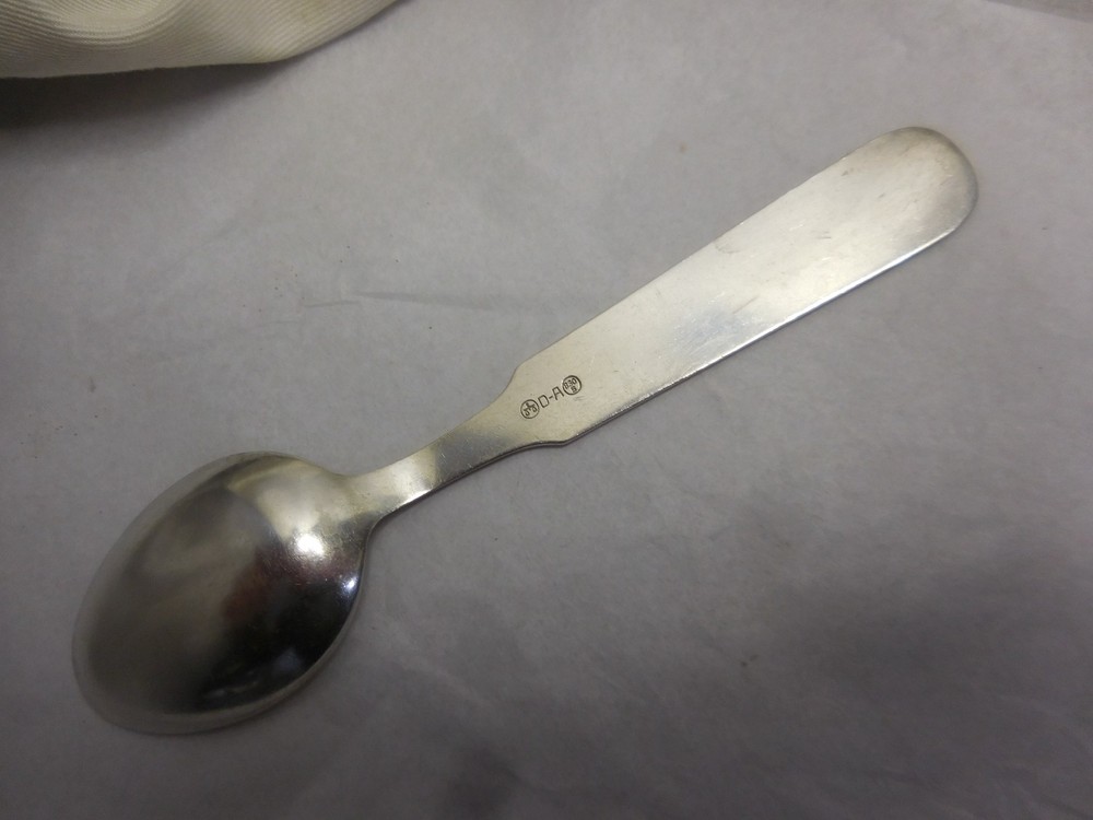 DAVID ANDERSEN NORWAY 830S STANDARD SILVER SPOON 5 7/8" WITH BEAR, FOX, & RABBIT