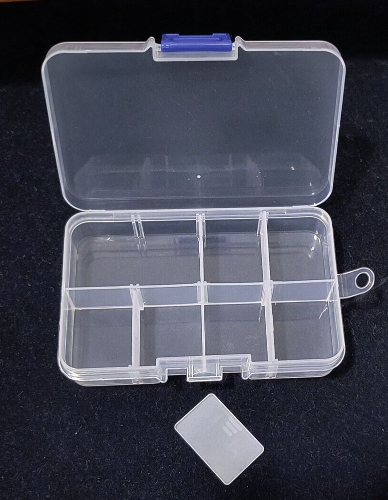 3-Pack Clear 8-Grid Plastic Box Organizer Bead Components DIY Jewelry Storage