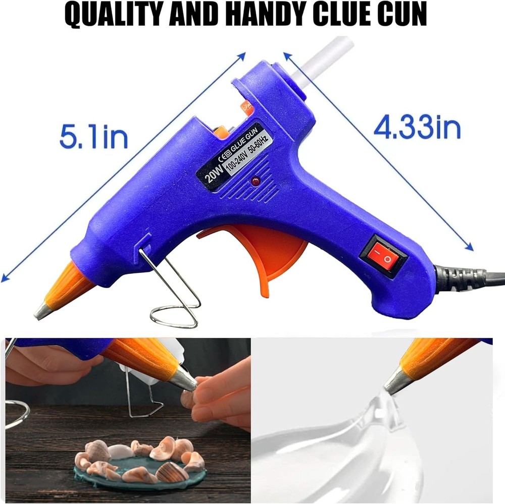 Safe & Efficient Mini Hot Glue Gun with 10 Sticks – Heats Quickly for Projects