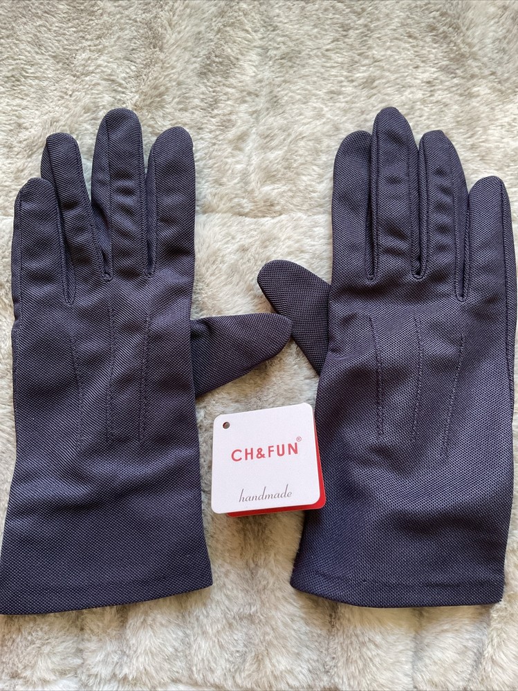 CH & FUN hand Made Gloves Color Navy Blue Medium Size