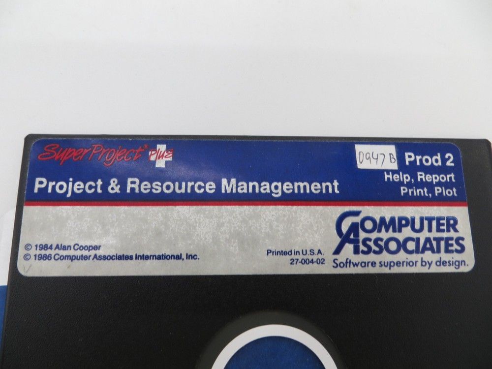 Super Project Plus Project & Resource Management 5.25" Floppy Disk 1986