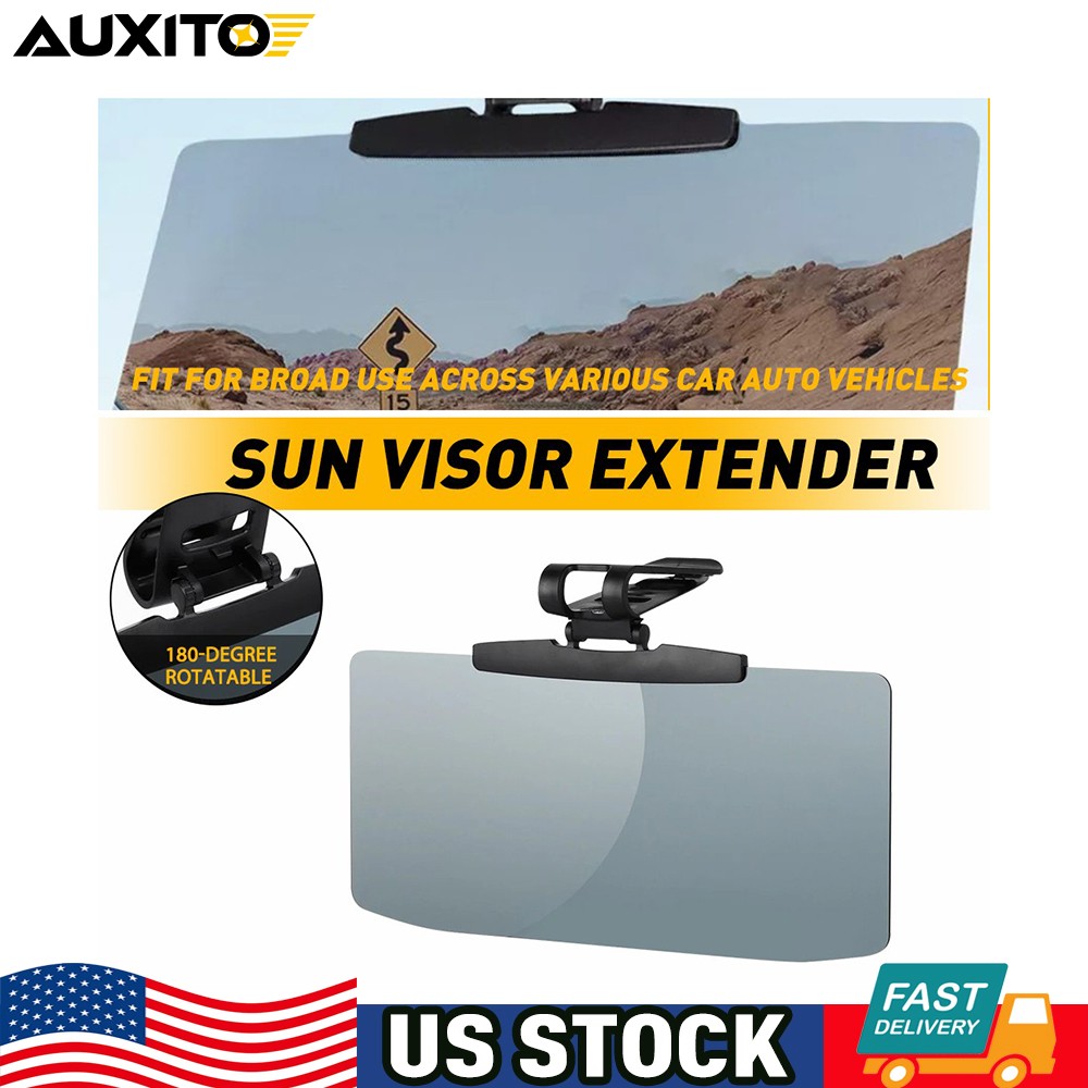 Car Sun Visor Anti Glare Extender Polarized Front Windshield Sunshade Clip On