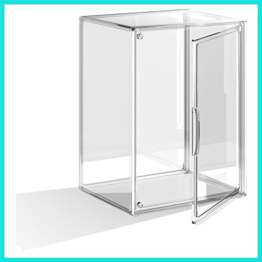 Clear Acrylic Display Case, Extra Large Stackable Storage Bins Magnetic Attra...