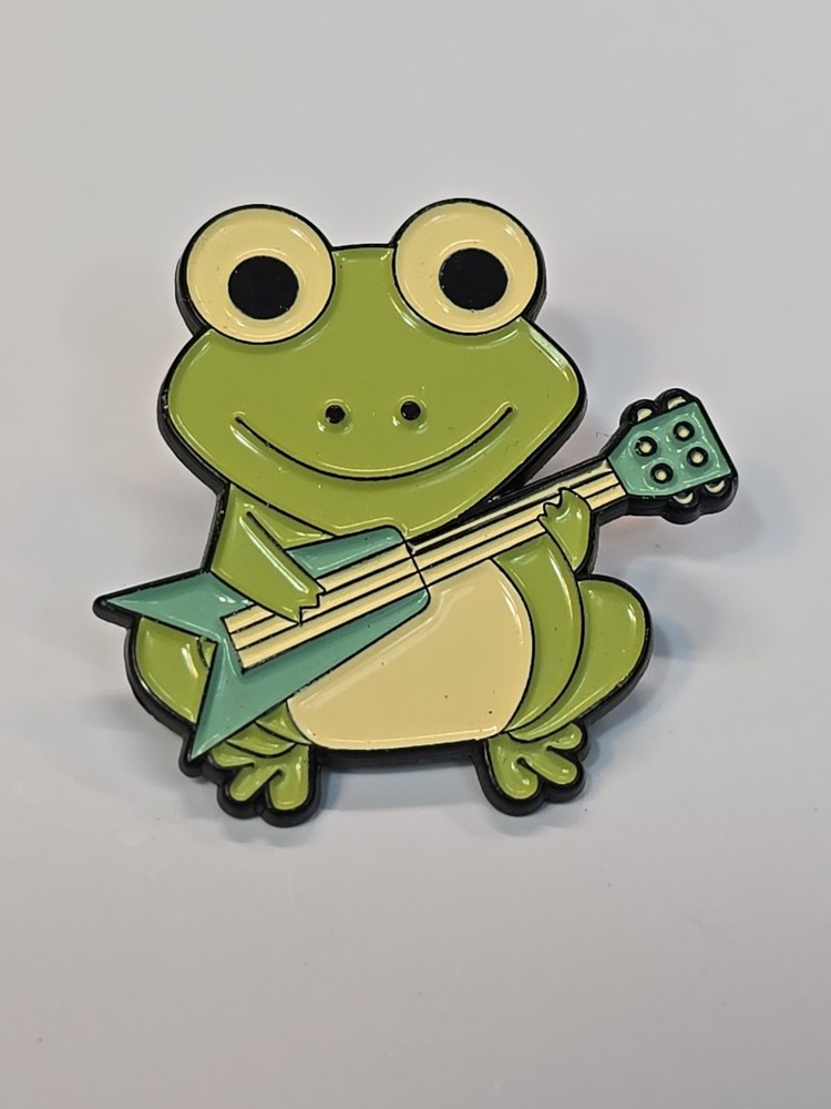 Frog Playing Guitar Lapel Pin