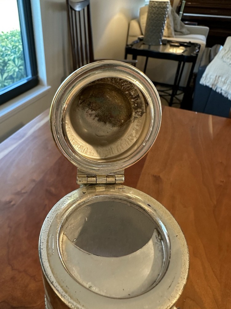 VTG Silver And Pressed Claret Pitcher 11.5”