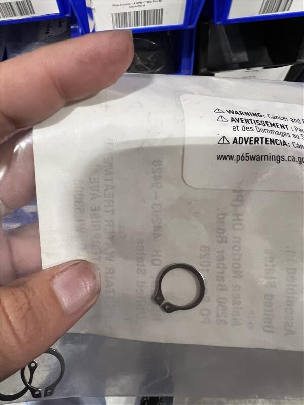 Fleck Retaining Ring valve replacement parts