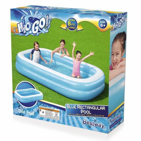 Bestway H2OGO! Blue Rectangular Inflatable Pool 54006E