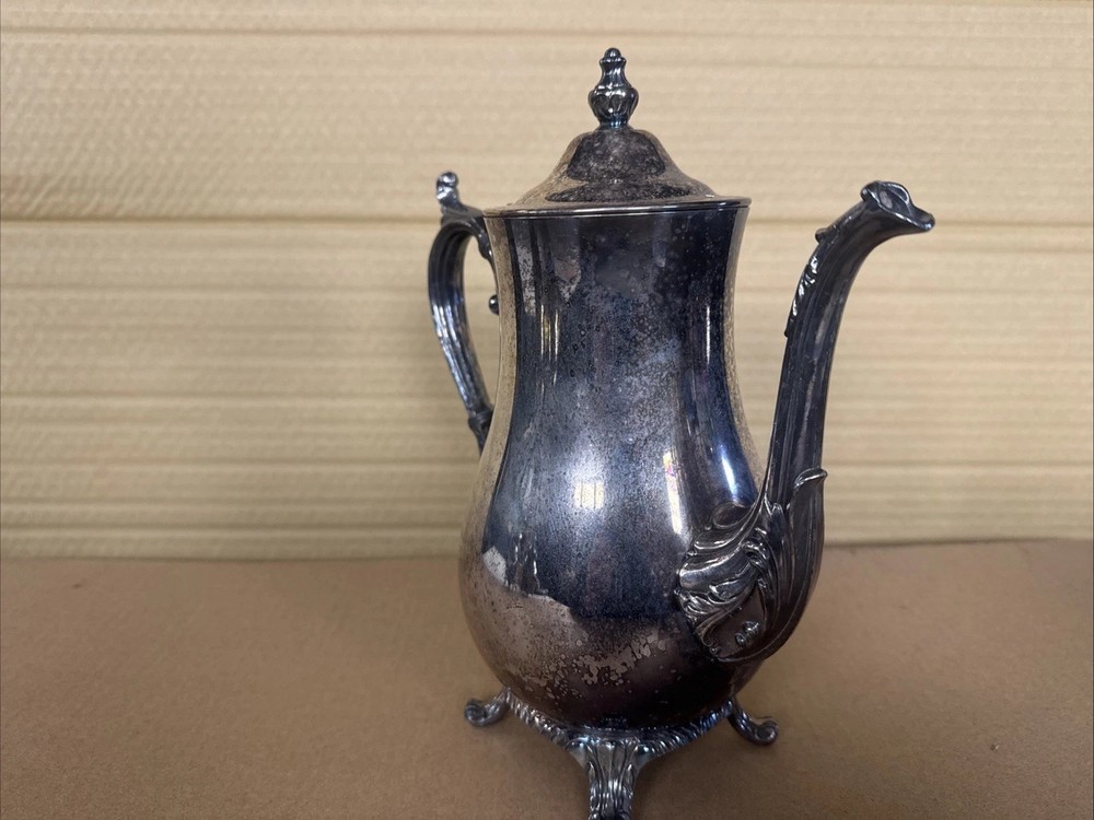 Wm. Rogers Silverplate Coffee Pot Ornate Antique