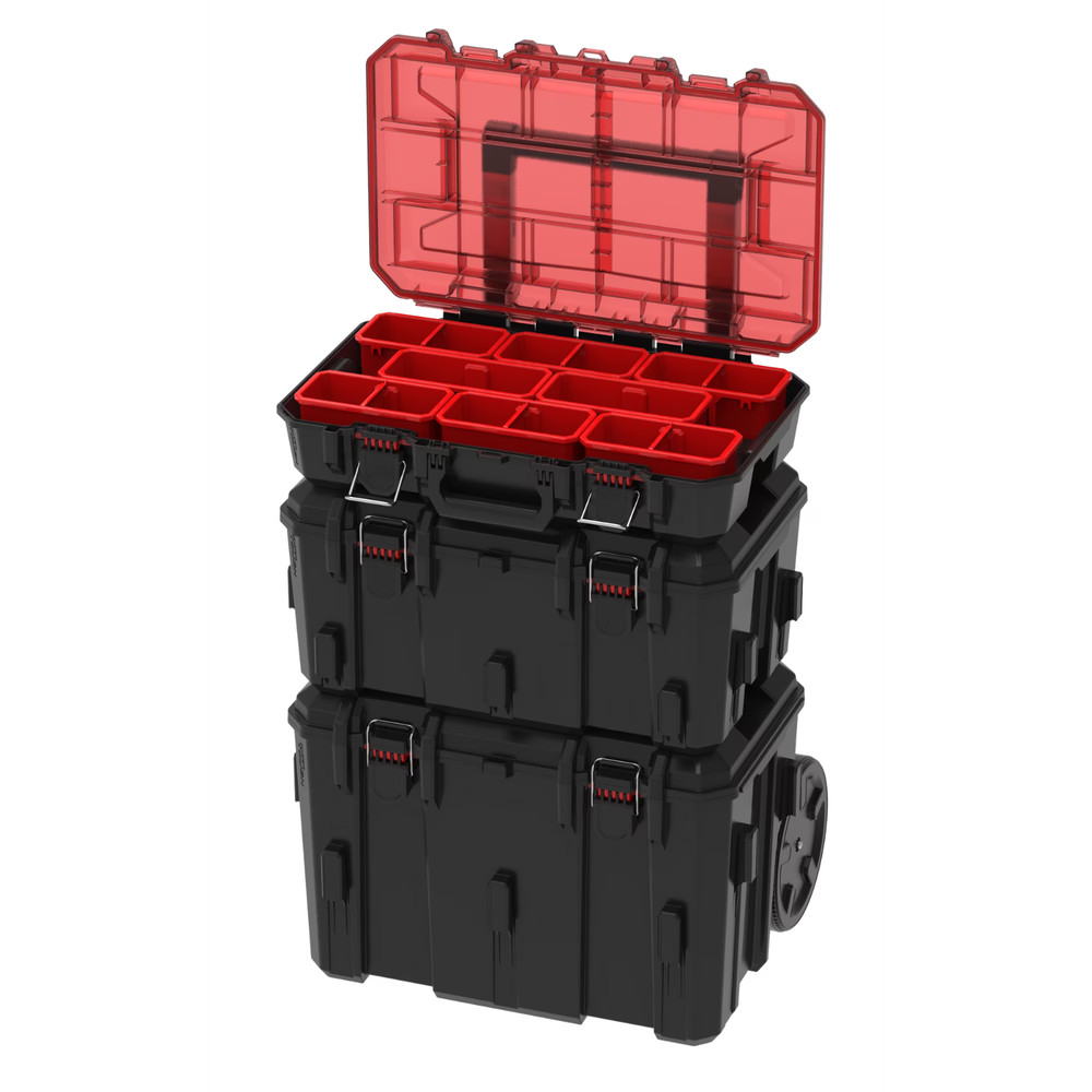 Hyper Tough Hyper Stack Heavy Duty 3 Piece Modular Rolling Toolbox System, Black