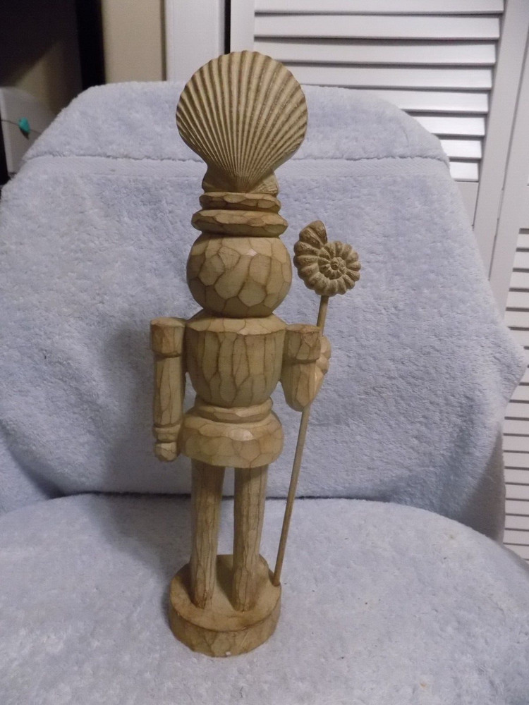15" Natural Shell Nutcracker New No Box Or Tag