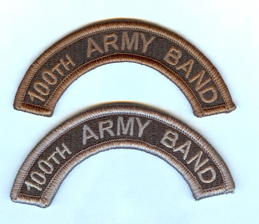100th ARMY BAND Shoulder Tab (ARMY RESERVE) -  COLOR & ACU VARIATION (2 DIFF)
