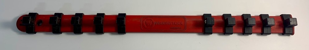 WRIGHT TOOL 3/8" MOUNTABLE 10 SOCKET ORGANIZER RAIL RACK TOOL SLIDING HOLDER RED