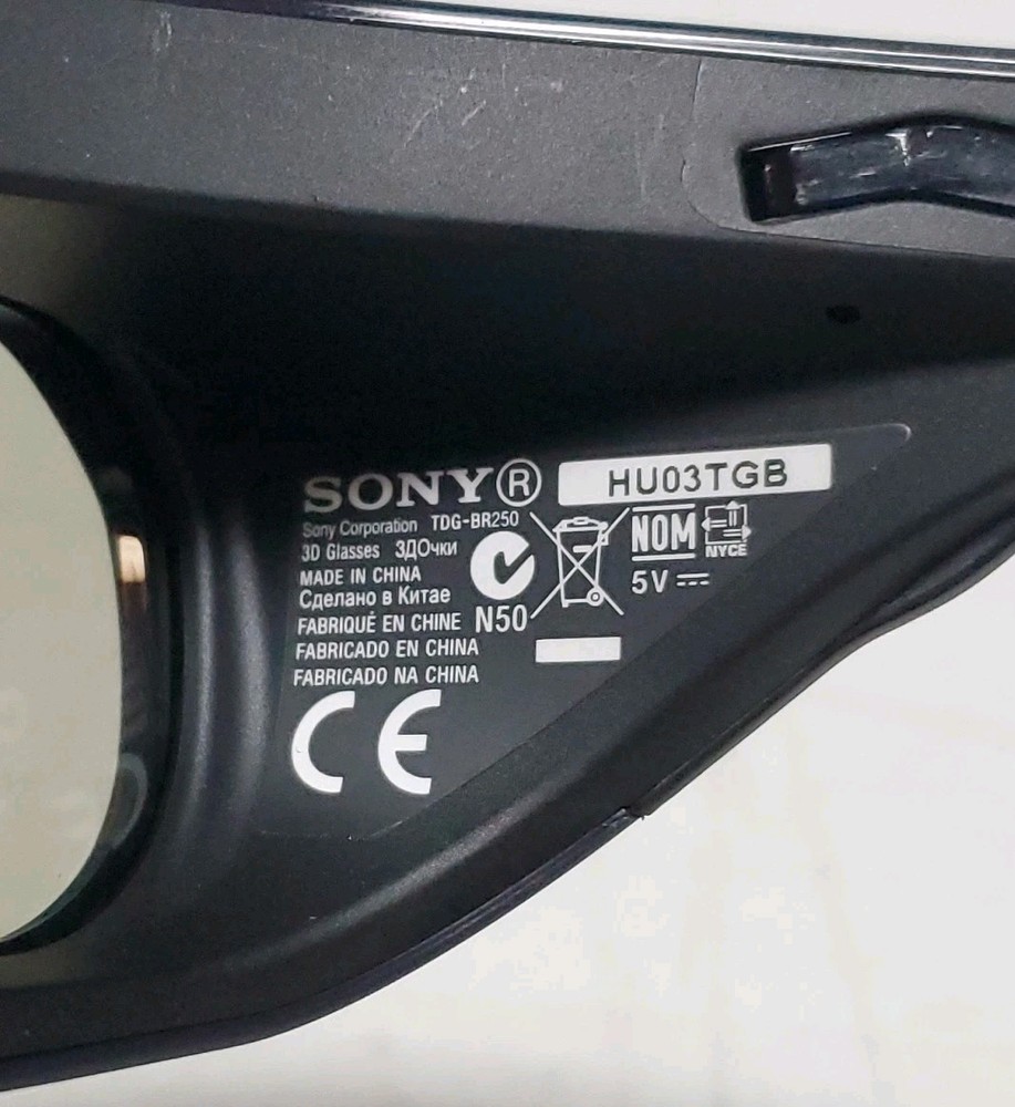 Sony Active 3D Glasses (TDG-BR250, Black) Pre-Owned *READ*