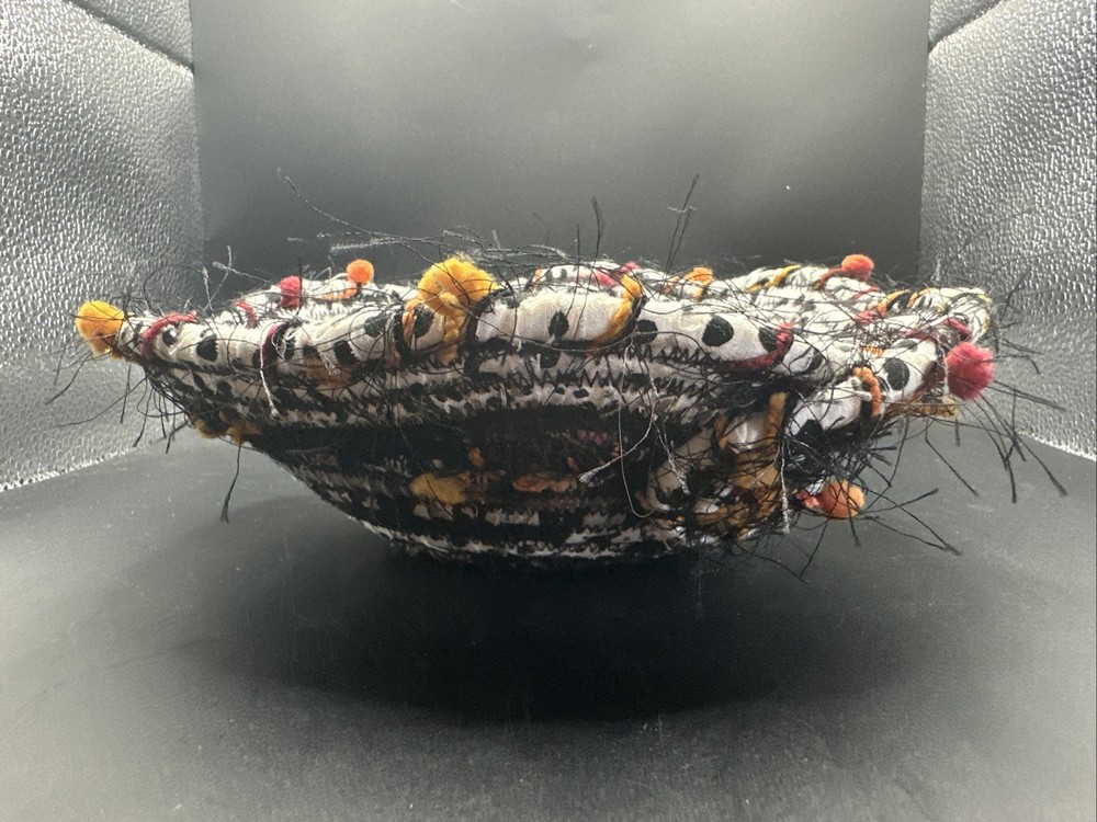 Handcrafted Rag Roll Bowl Halloween 8”