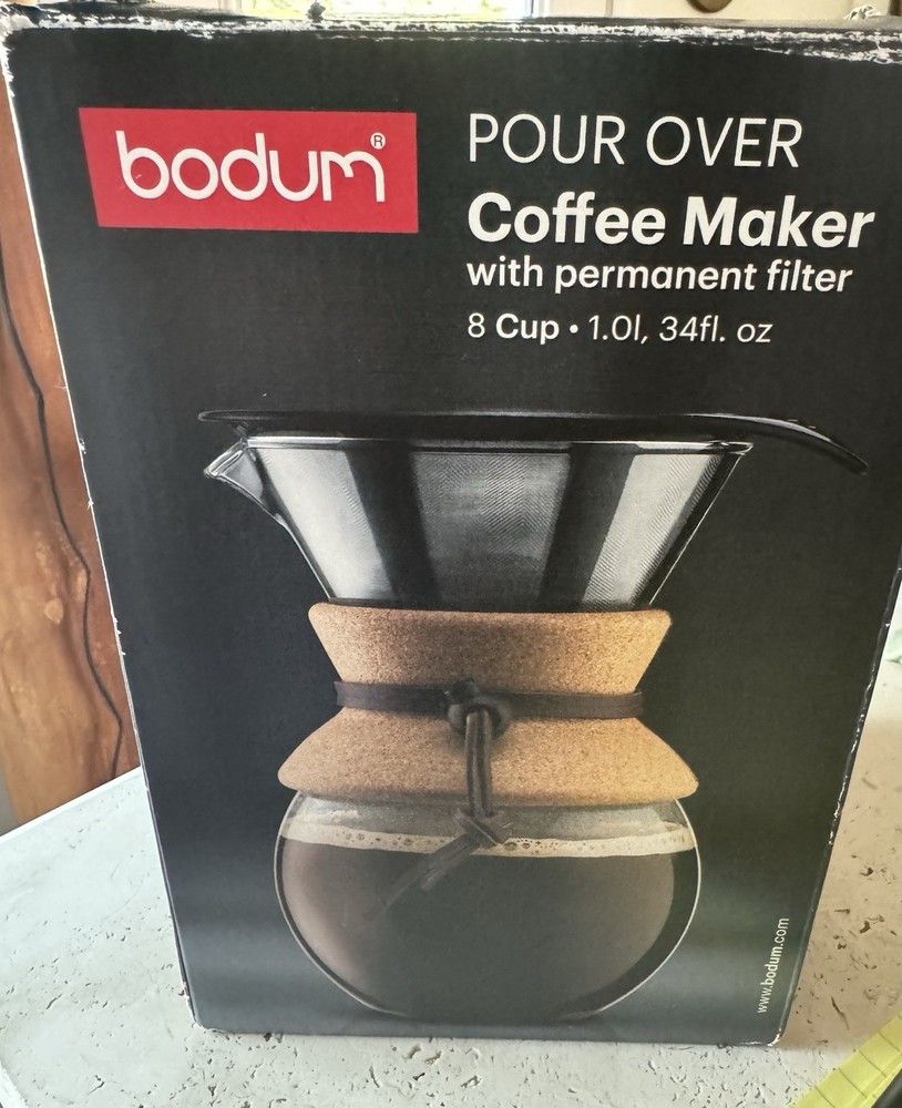 Bodum Pour Over 8 Cup Coffee Maker Mesh Perm. Filter 34 Fl. Oz - Complete