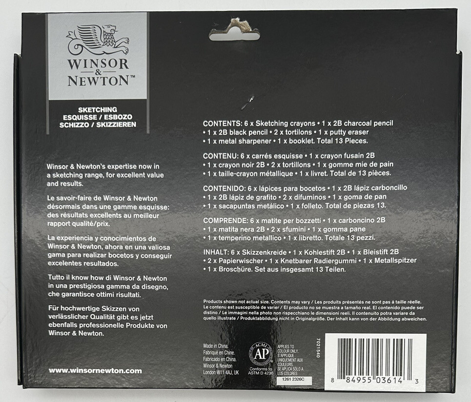 Winsor & Newton Sketching Tips and Techniques Art Drawing Set 13 pc