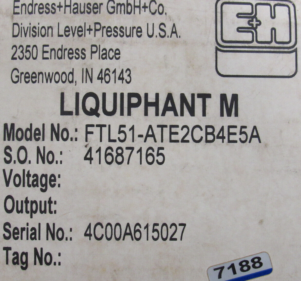 NEW ENDRESS HAUSER FTL51-ATE2CB4E5A LIQUID LEVEL SWITCH FTL51ATE2CB4E5A
