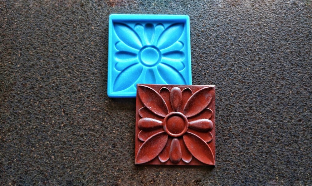 Silicone mold for square 3D decorative tile with wood texture, 3d tile mold